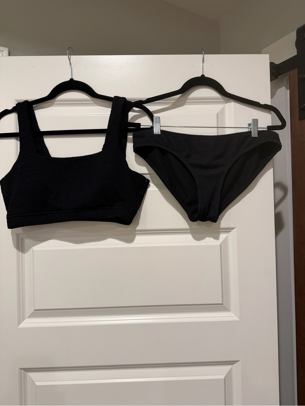 Seraphine Maternity Textured Black Two-Piece Bikini Set